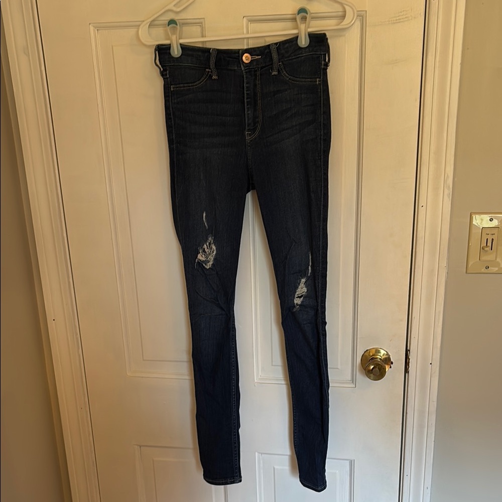 Hollister Blue Skinny Distressed Jeans